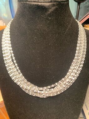 Silver Multi-Strand Chain Necklace